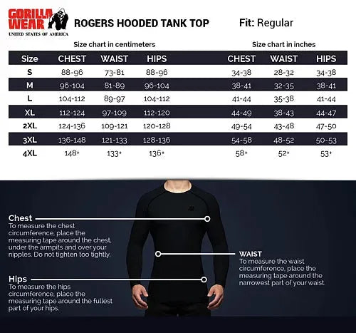 Gorilla Wear - Rogers Hooded Tank Top, black