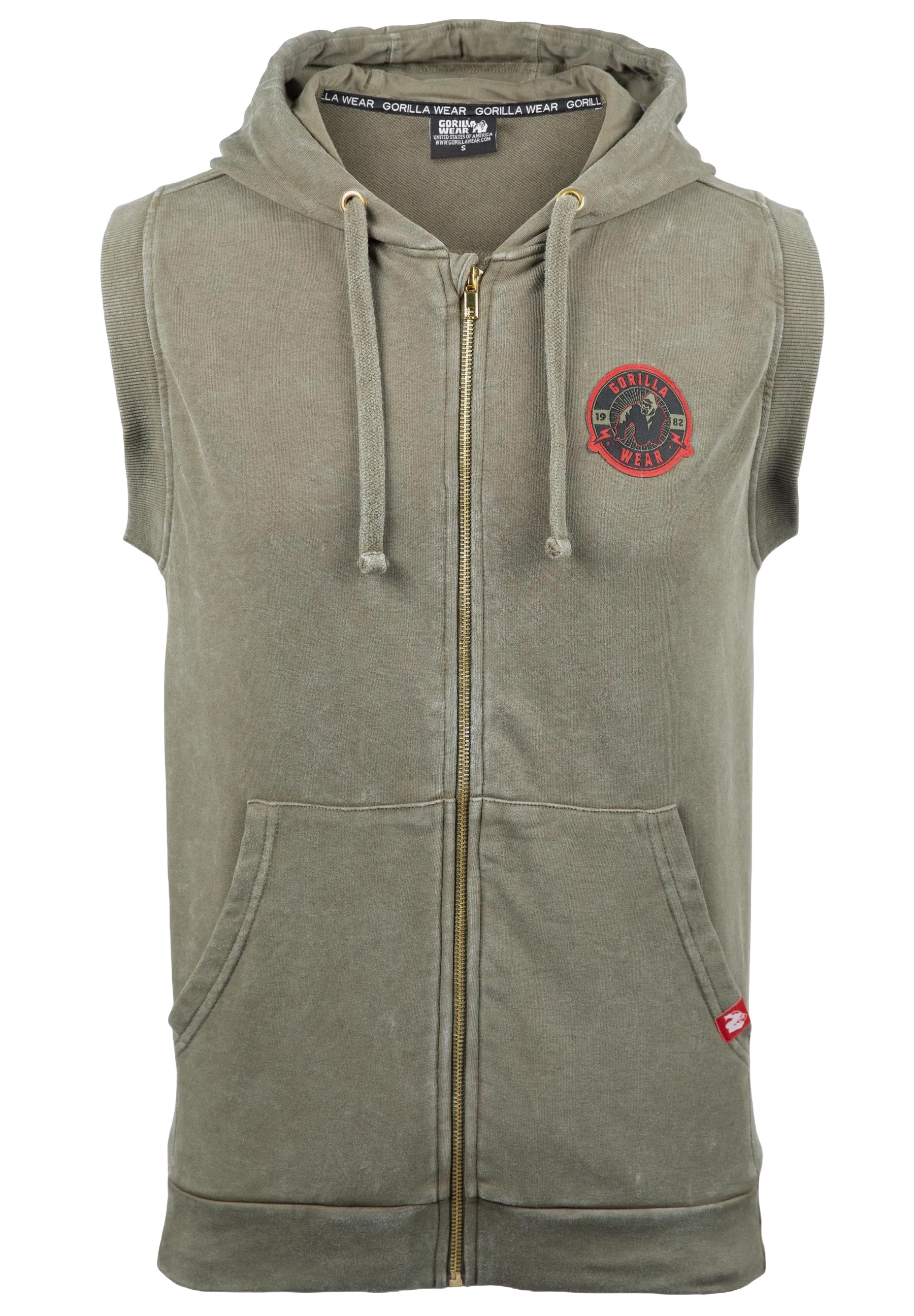 Gorilla Wear Silverdale Sleeveless Hoodie, army green