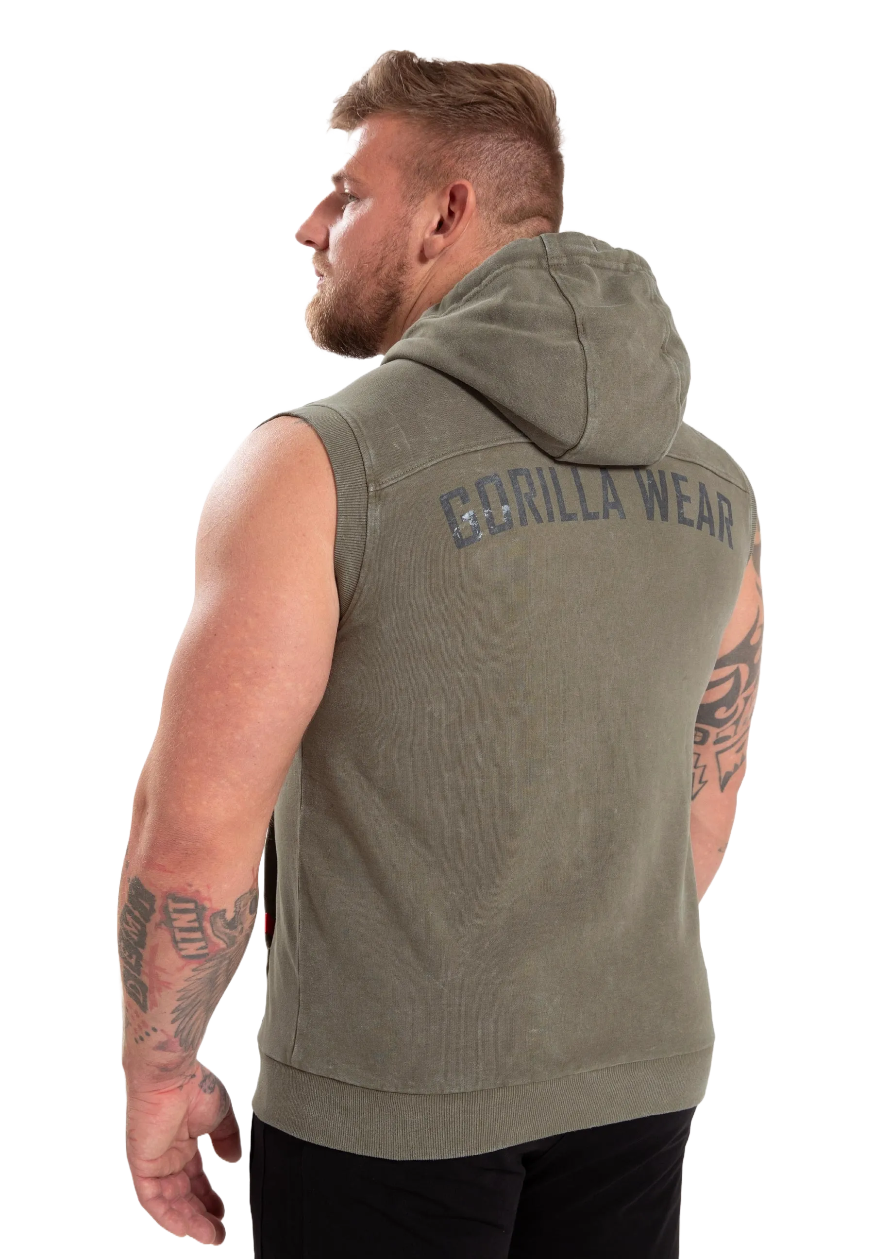 Gorilla Wear Silverdale Sleeveless Hoodie, army green