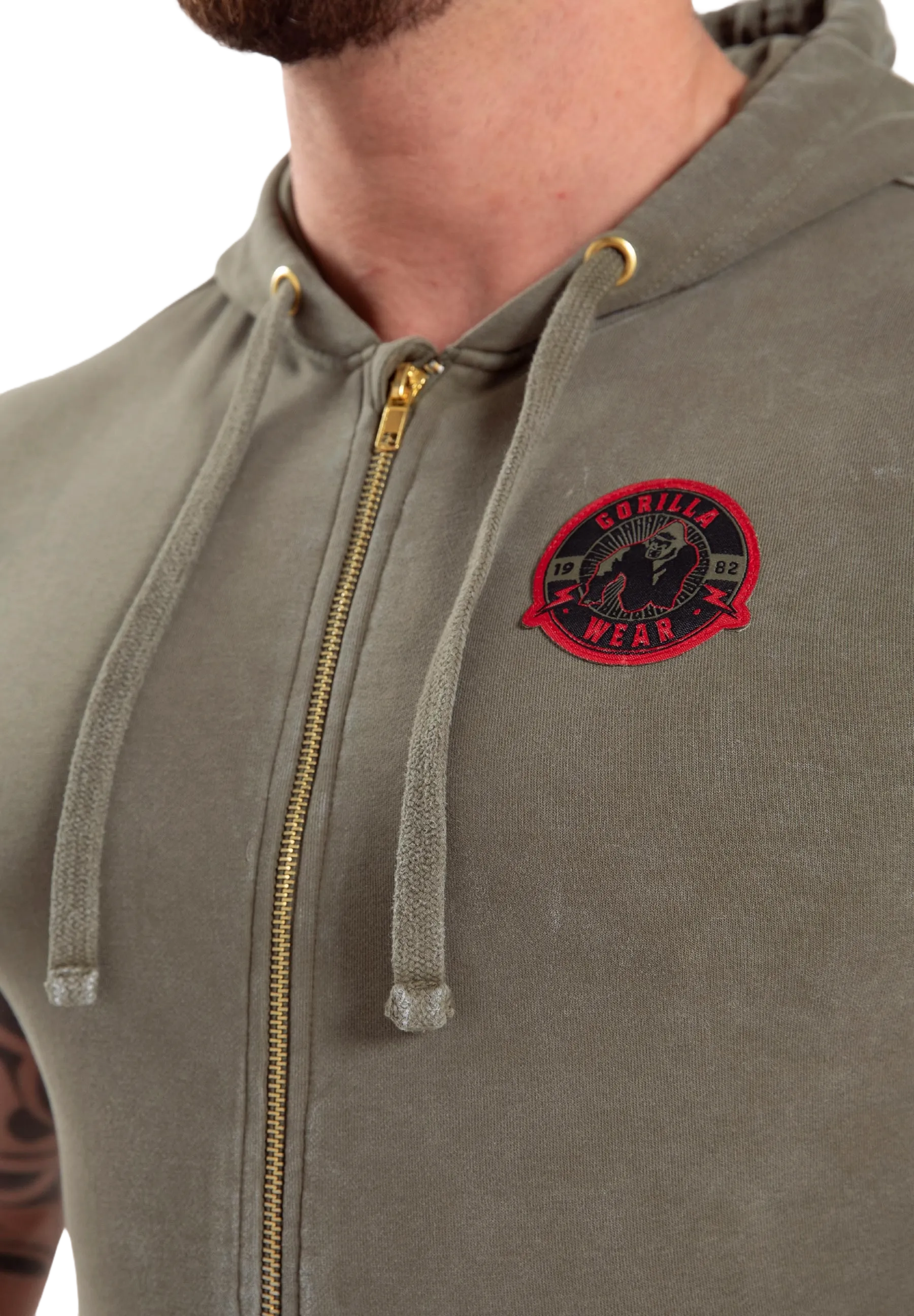 Gorilla Wear Silverdale Sleeveless Hoodie, army green
