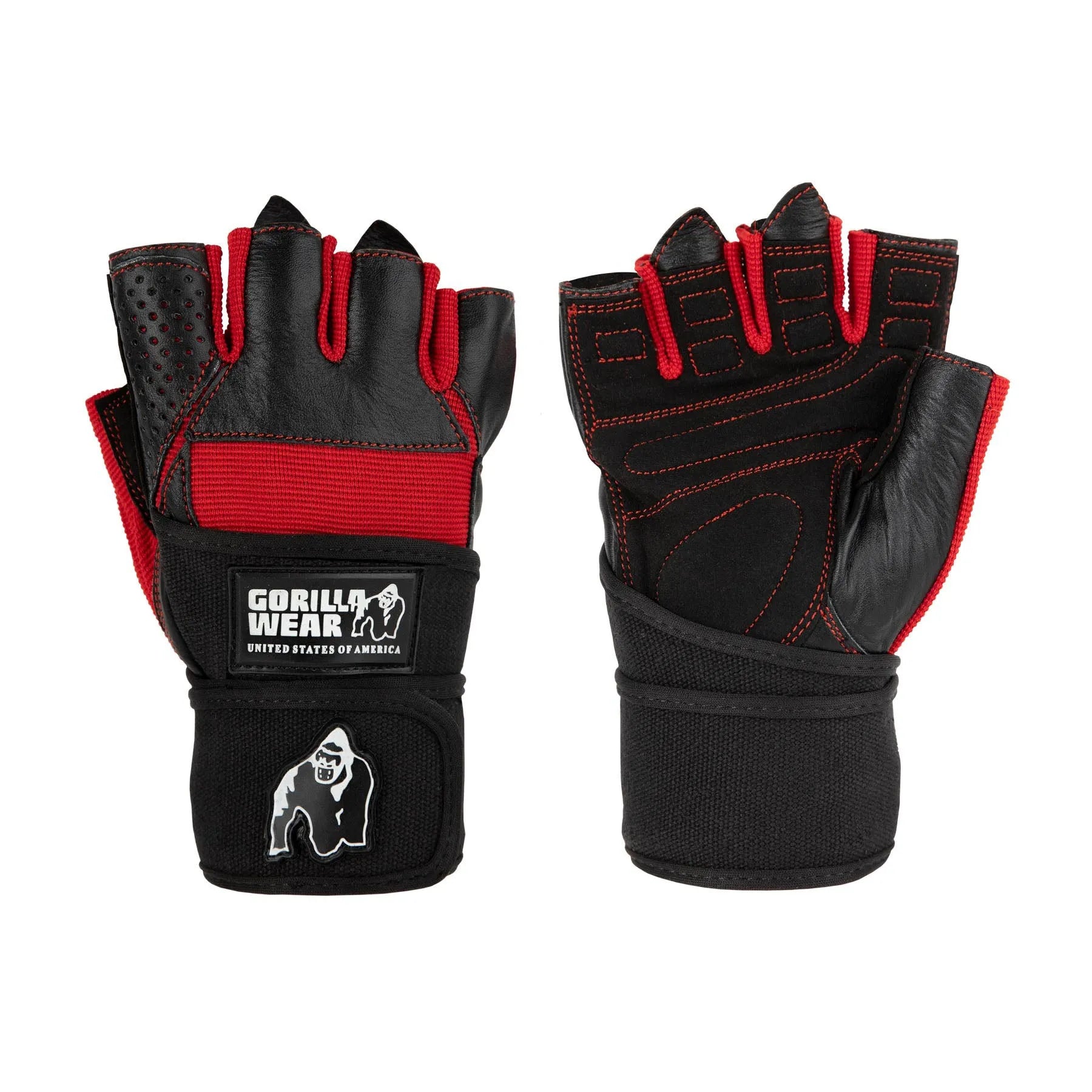 Gorilla Wear Dallas Wrist Wraps Gloves, black/red