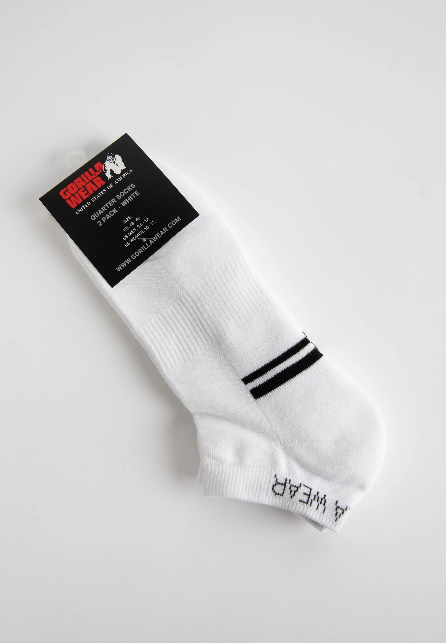 Gorilla Wear Quarter Socks 2-Pack, white