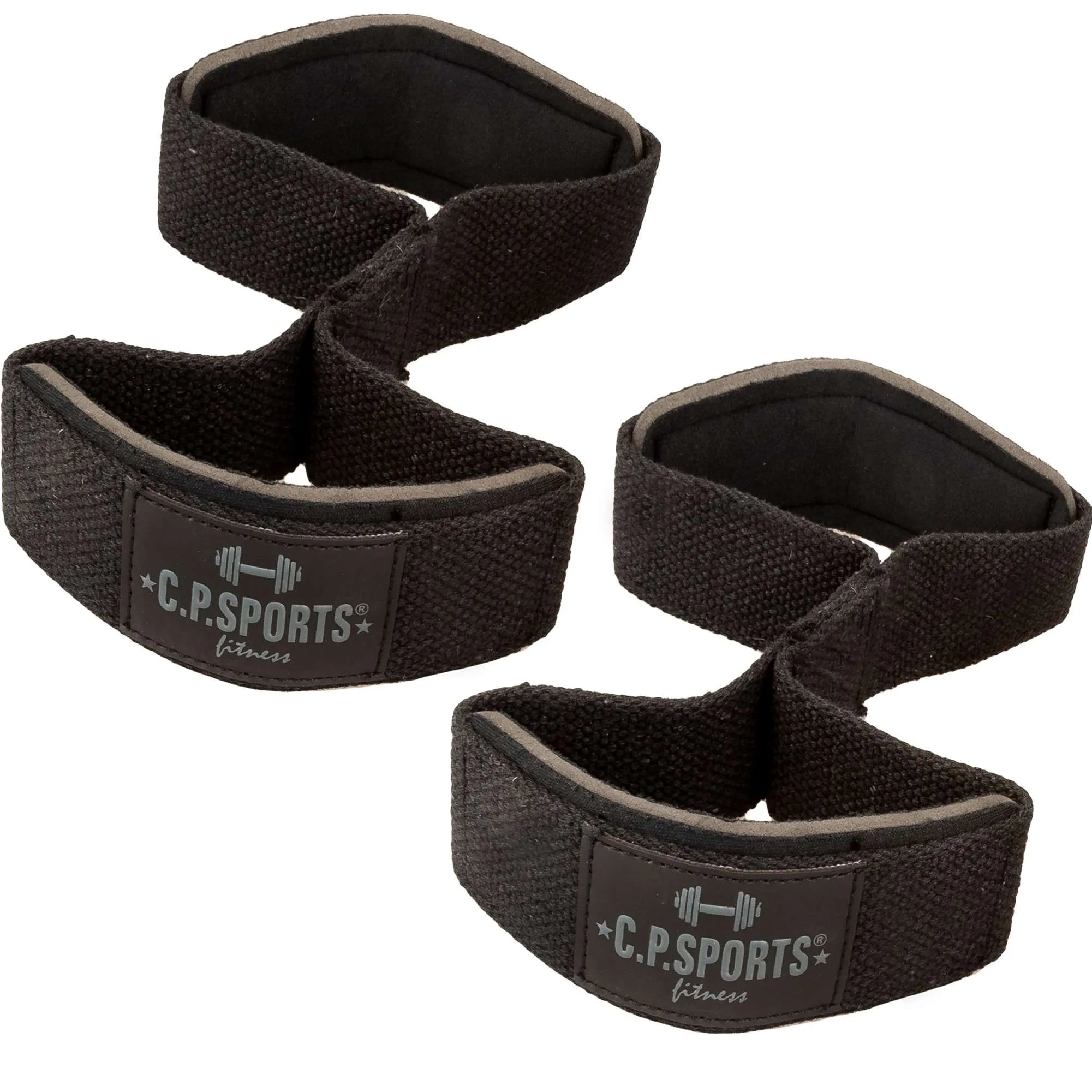 C.P. Sports Figure 8 Straps - Lifting Loops, black