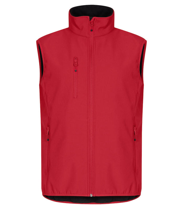Clique Classic Softshell Väster – 3-Lagers Softshellväst - Röd - Herr