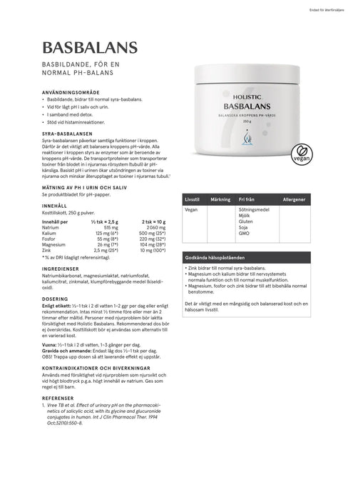 Holistic Basbalans, 250 g pulver