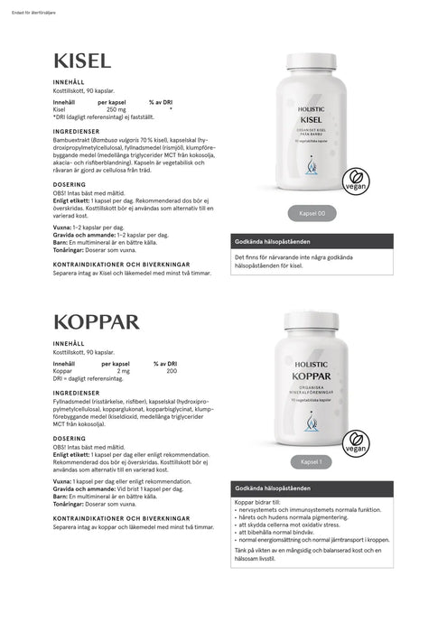 Holistic Kisel 250 mg, 90 kapslar