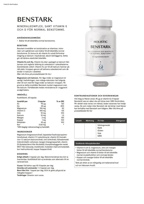 Holistic Benstark, 60 kapslar