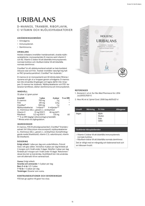 Holistic Uribalans, 32 påsar à 2 gram