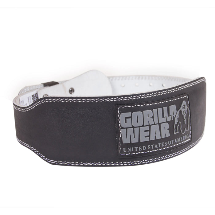 Gorilla Wear 4 Inch Padded Leather Belt, black/grey