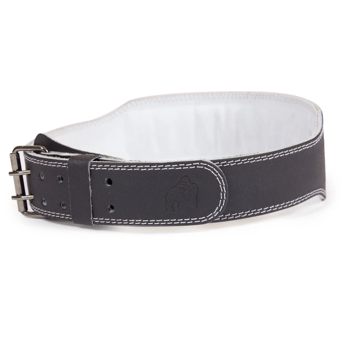 Gorilla Wear 4 Inch Padded Leather Belt, black/grey