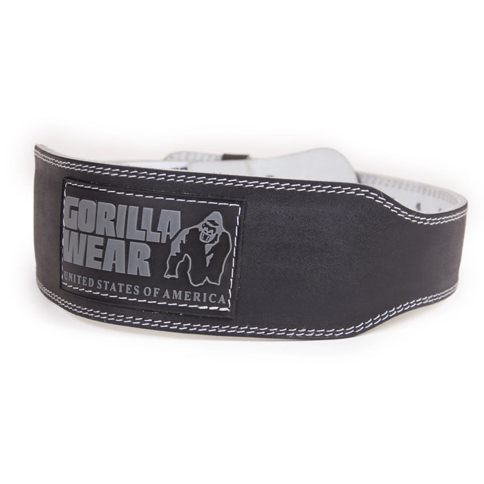 Gorilla Wear 4 Inch Padded Leather Belt, black/grey