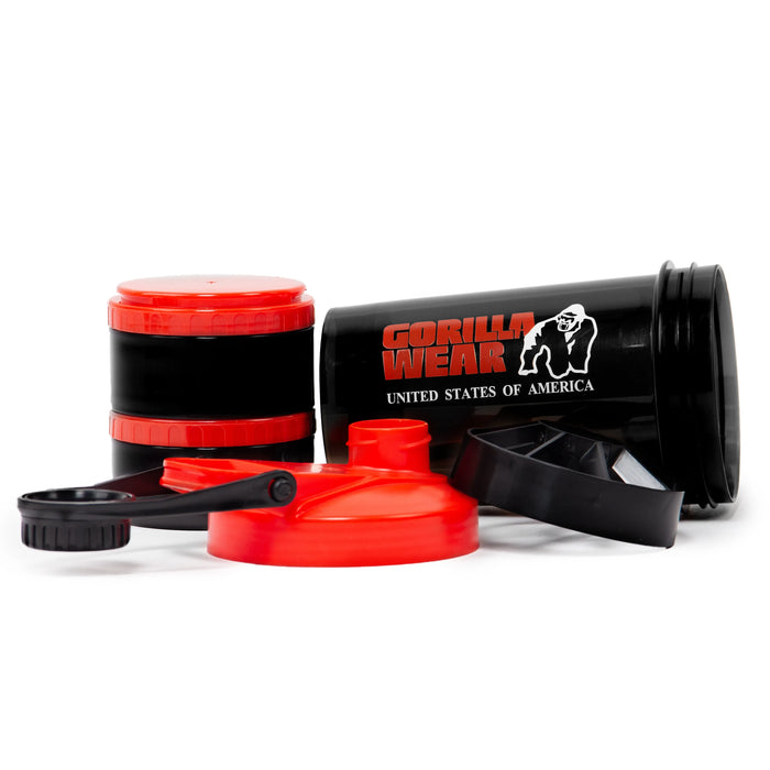 Gorilla Wear Shaker 2 Go 760 ml, black/red