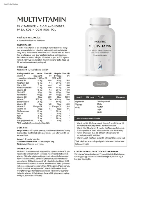 Holistic Multivitamin, 90 kapslar