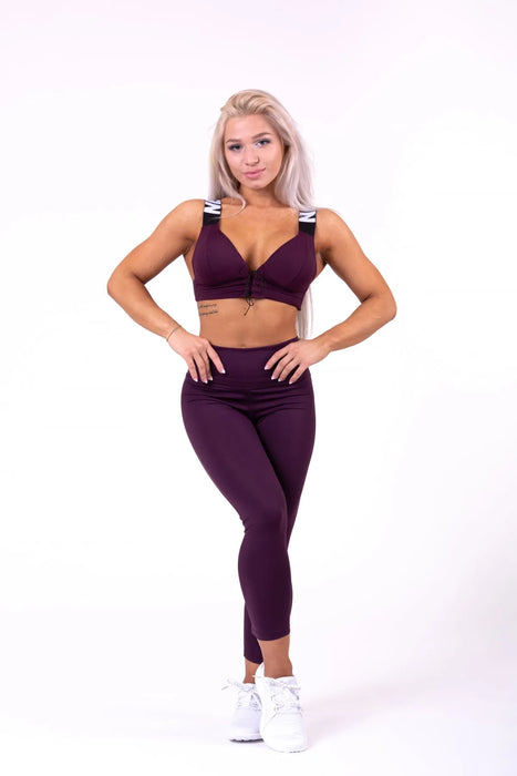 Lace-Up Sport Bra/Sport-BH, burgundy