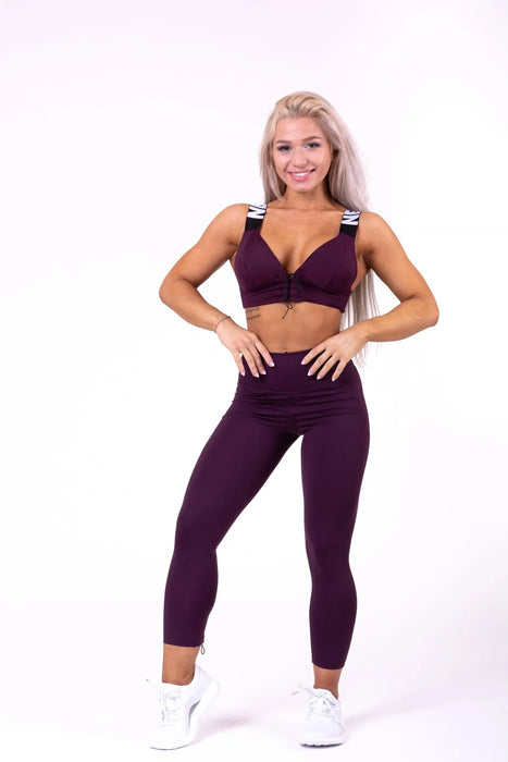Lace-Up Sport Bra/Sport-BH, burgundy