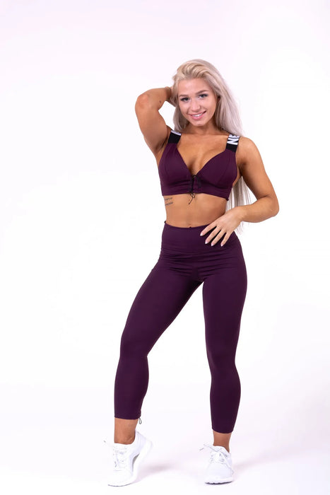 Lace-Up Sport Bra/Sport-BH, burgundy