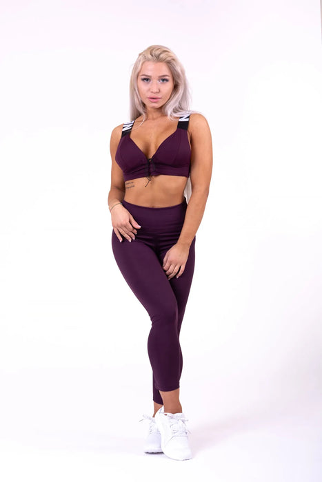 Lace-Up Sport Bra/Sport-BH, burgundy