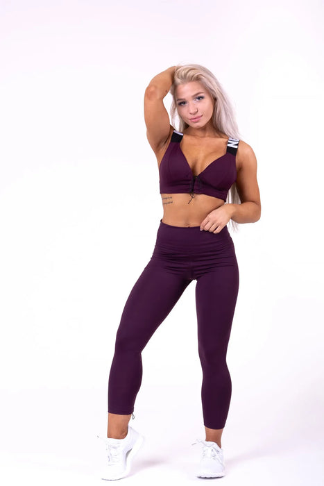 Lace-Up Sport Bra/Sport-BH, burgundy