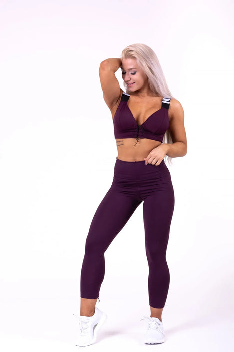 Lace-Up Sport Bra/Sport-BH, burgundy