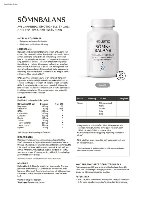 Holistic Sömnbalans, 60 kapslar