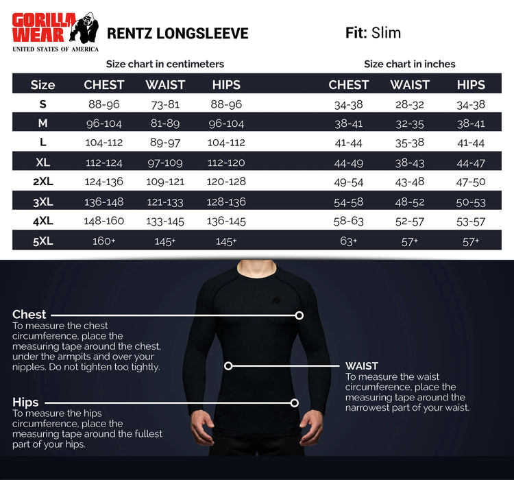 Gorilla Wear Rentz Long Sleeve t shirt, dark grey