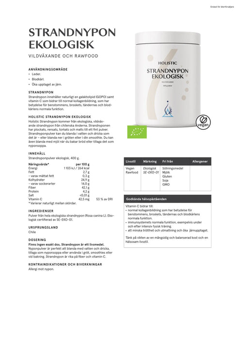 Holistic Strandnypon ekologisk, 400 g