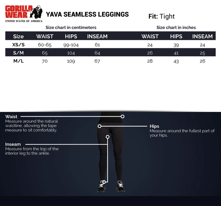 Gorilla Wear Yava Seamless Leggings/Träningstights, black