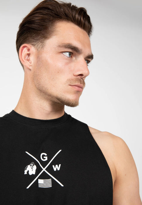 Gorilla Wear Cisco Drop Armhole Tank Top/Linne, black/white