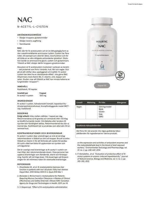 Holistic NAC, 90 kapslar