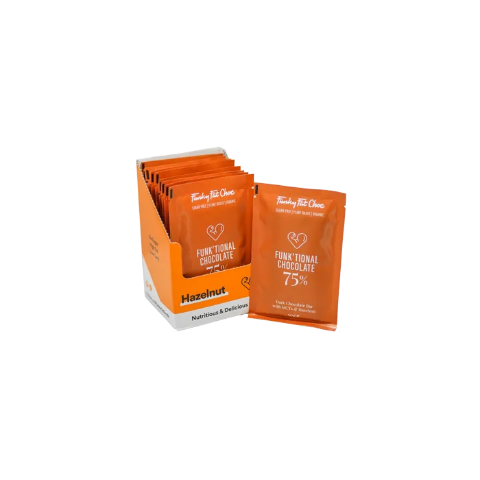 Funky Fat Foods Choklad Hasselnöt 10 pack EKO
