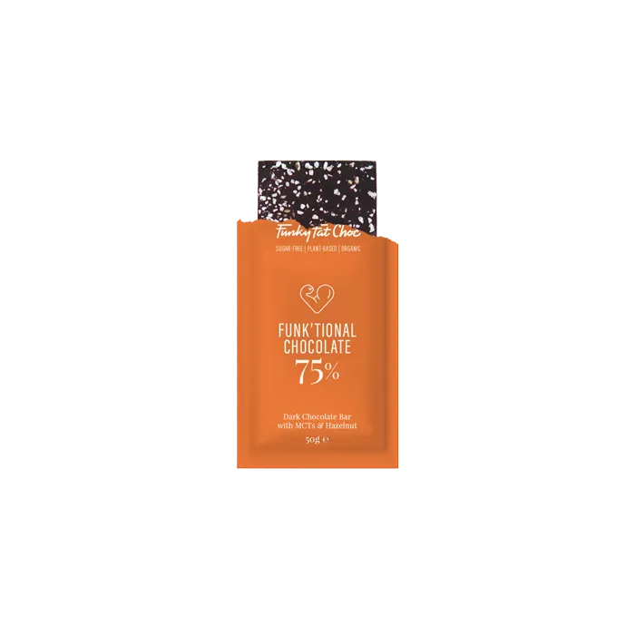 Funky Fat Foods Choklad Hasselnöt 10 pack EKO