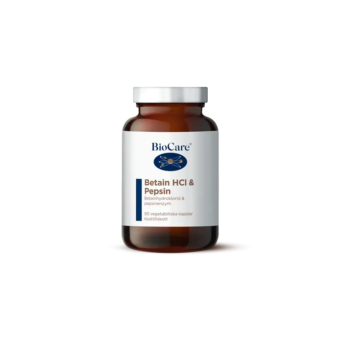 BioCare Betain HCL & Pepsin 90 kapslar