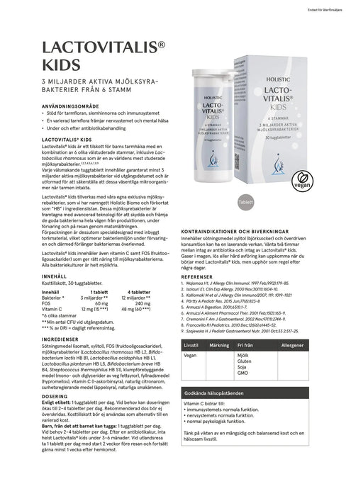 Holistic Lactovitalis®kids, 30 tabletter