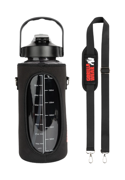Gorilla Wear Water Bottle With Sleeve 2 L, black
