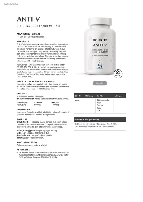 Holistic Anti-V, 90 kapslar