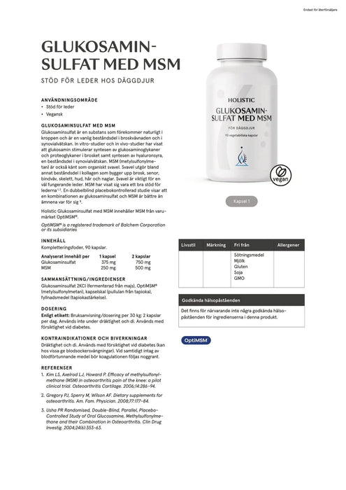 Holistic Glukosaminsulfat med MSM, 90 kapslar
