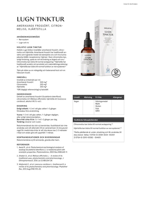 Holistic Lugn tinktur, 50 ml