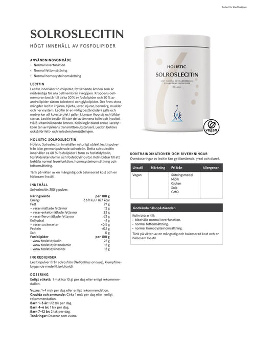 Holistic Solroslecitin, 350 g