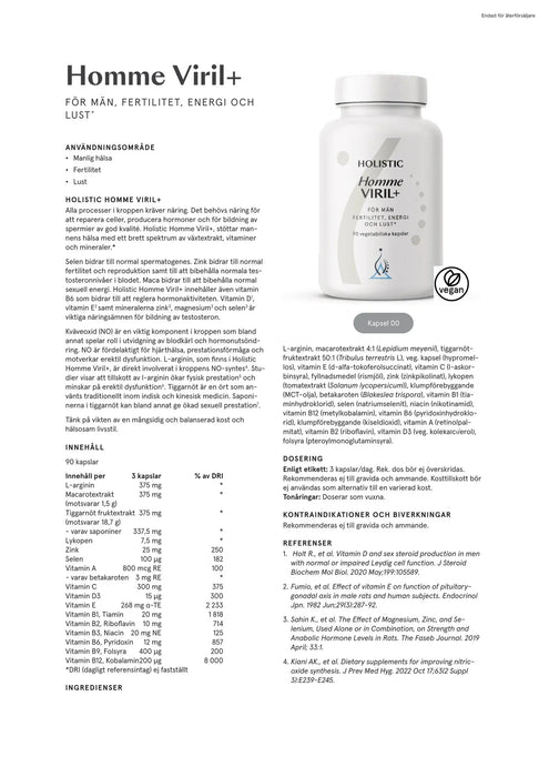 Holistic Homme Viril+, 90 kapslar