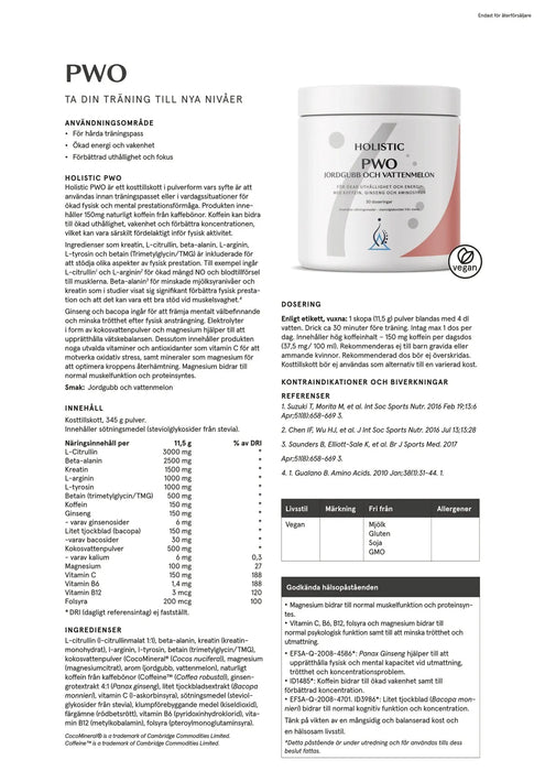 Holistic PWO jordgubb och vattenmelon, 345 g