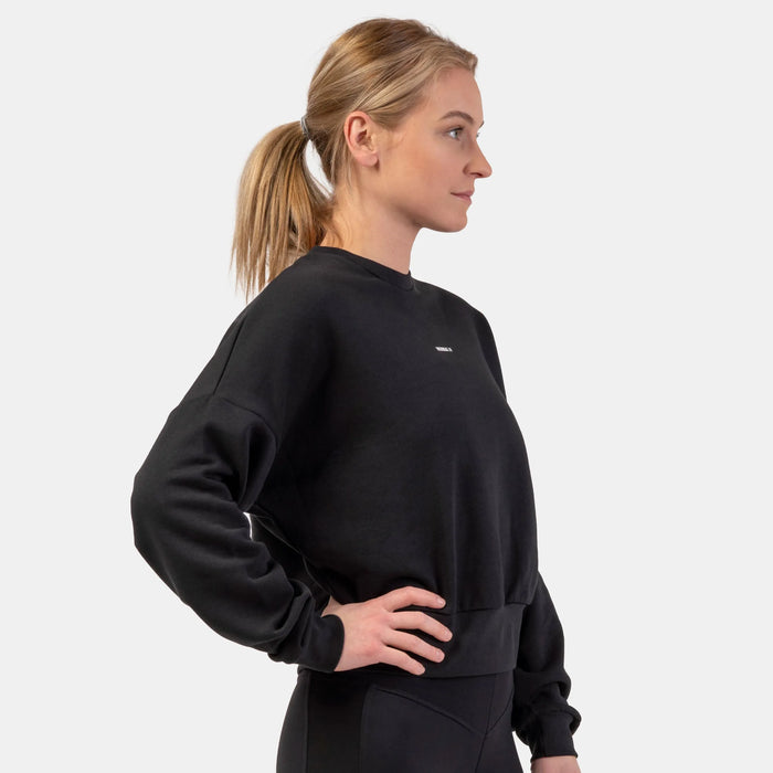 NEBBIA Loose Fit Sweatshirt/Träningströja "Feeling Good", black