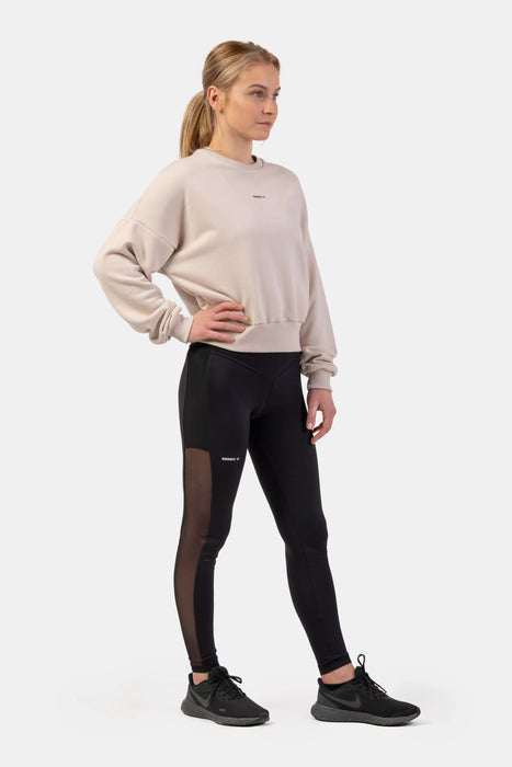 NEBBIA Black Mesh Design Leggings/Träningstights, black