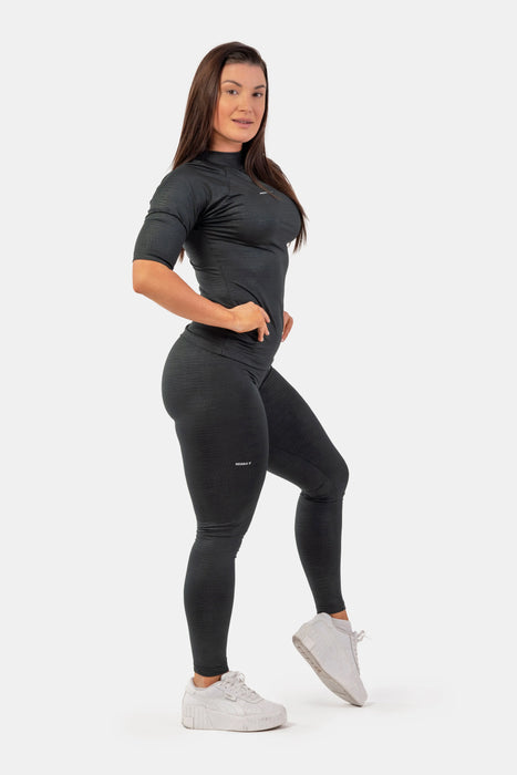 NEBBIA Python SnakeSkin High-Waist Leggings/Träningstights, black