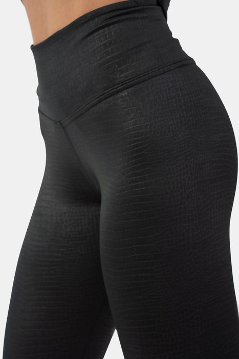 NEBBIA Python SnakeSkin High-Waist Leggings/Träningstights, black