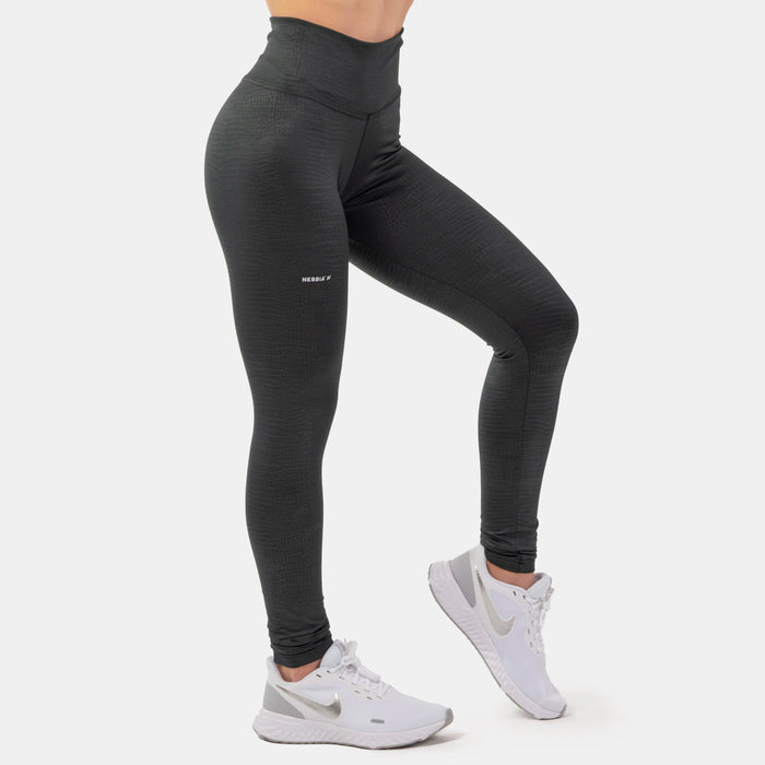 NEBBIA Python SnakeSkin High-Waist Leggings/Träningstights, black
