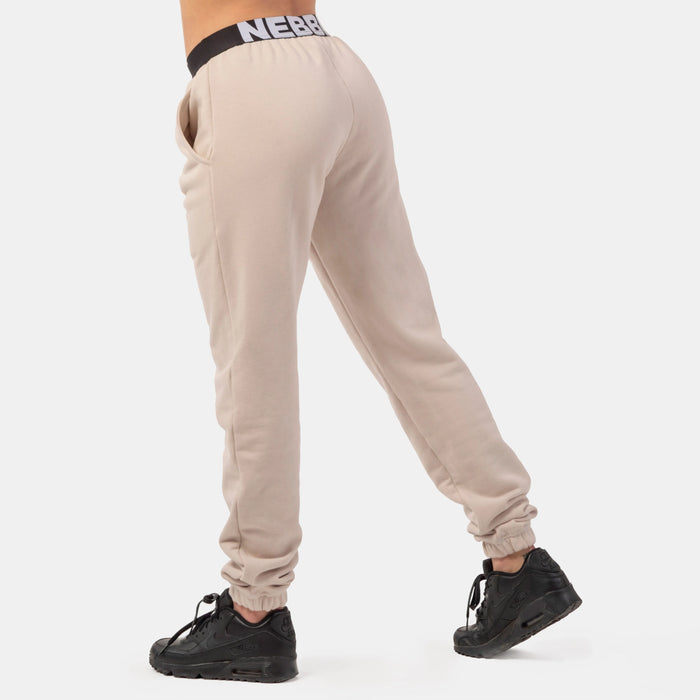 NEBBIA Iconic Mid-Waist Sweatpants/Träningsbyxor, cream