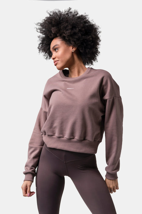 NEBBIA Loose Fit Sweatshirt/Träningströja "Feeling Good", brown