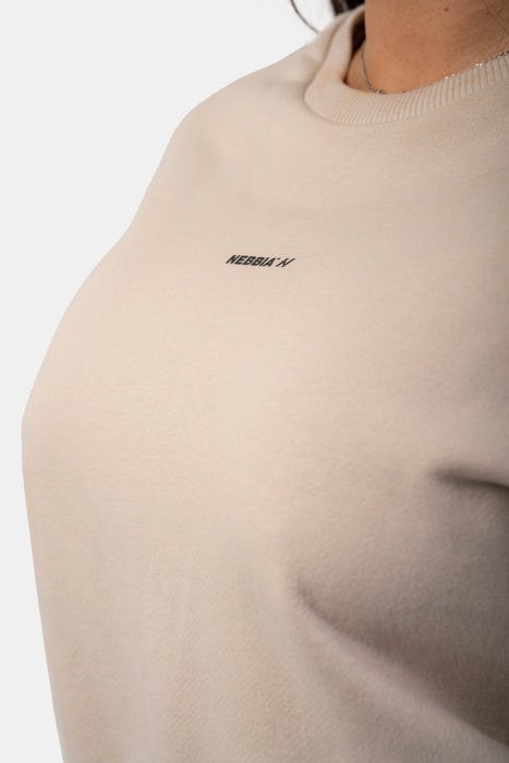 NEBBIA Loose Fit Sweatshirt/Träningströja "Feeling Good", cream