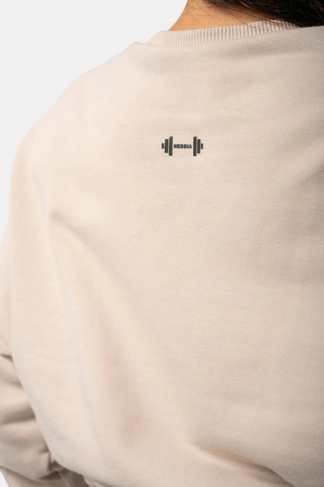 NEBBIA Loose Fit Sweatshirt/Träningströja "Feeling Good", cream