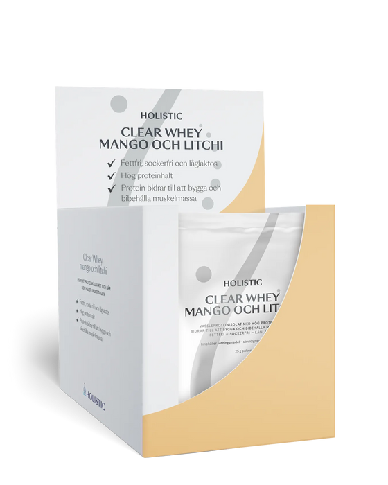 Holistic Clear Whey mango och litchi, 25g x 10 pack
